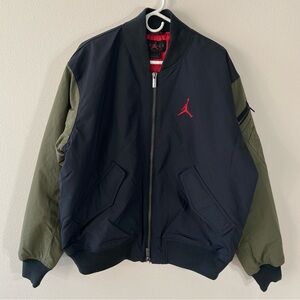 Jordan Flight Renegade Bomber Jacket Black Green $275 - Size Large